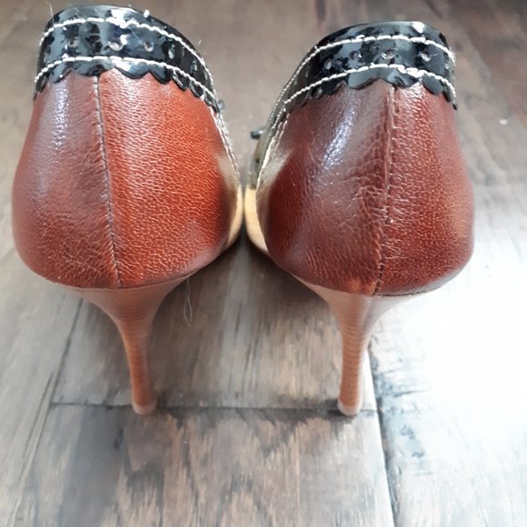 Dune London High Heels Brown Black Cream - Picture 7 of 9